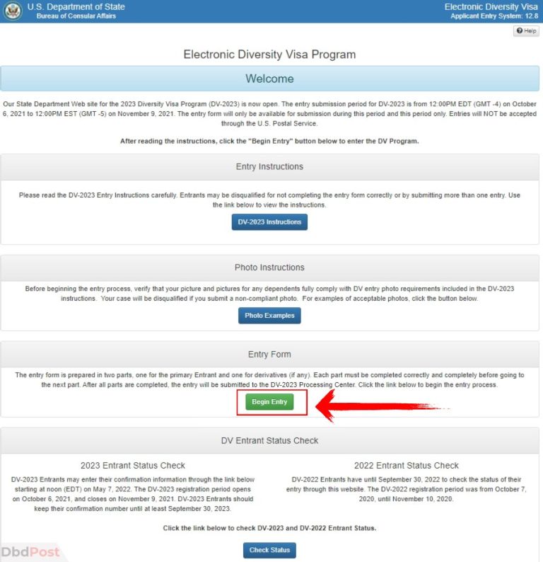 Here is How To Fill DV Lottery Entry Form  Register Online