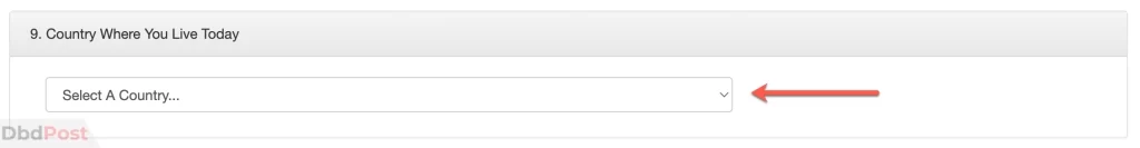 how to fill dv lottery entry form selecting country of birth