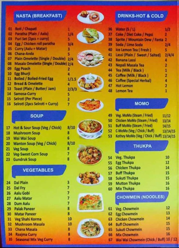 Sayapatri restaurant menu 1- nepali restaurant in dubai