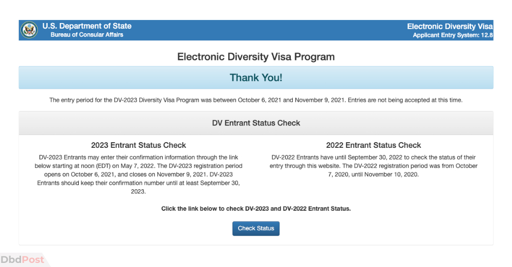 dv result - official page