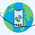 feature image - international calls with google voice - globe with google voice logo