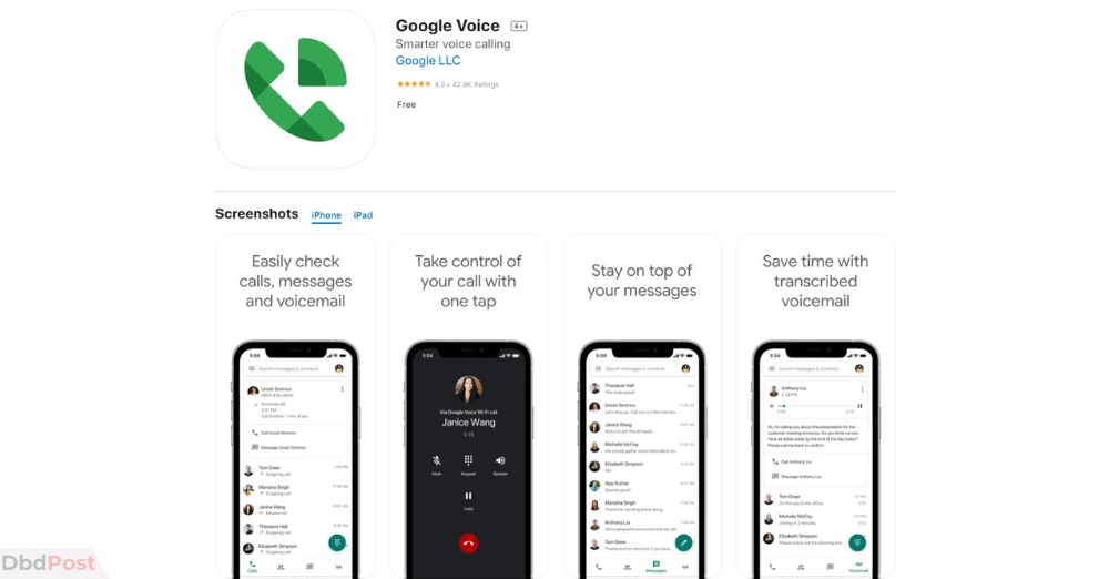 international calls with google voice - iOS app