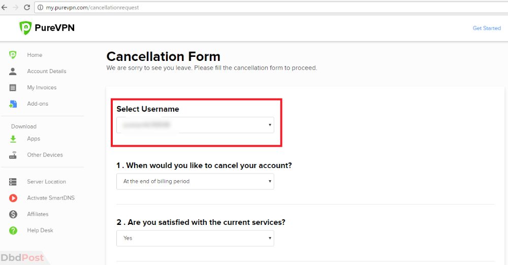 purevpn cancelling subscription