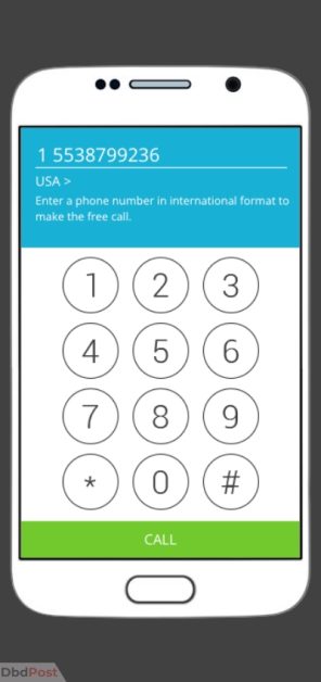 call2friends review - enter the number and call