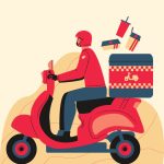feature image - food delivery apps in uae - guy delivering food