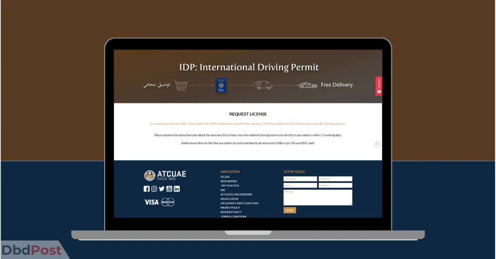 InArticle Image-international driving license in dubai-website screenshot with laptop mockup