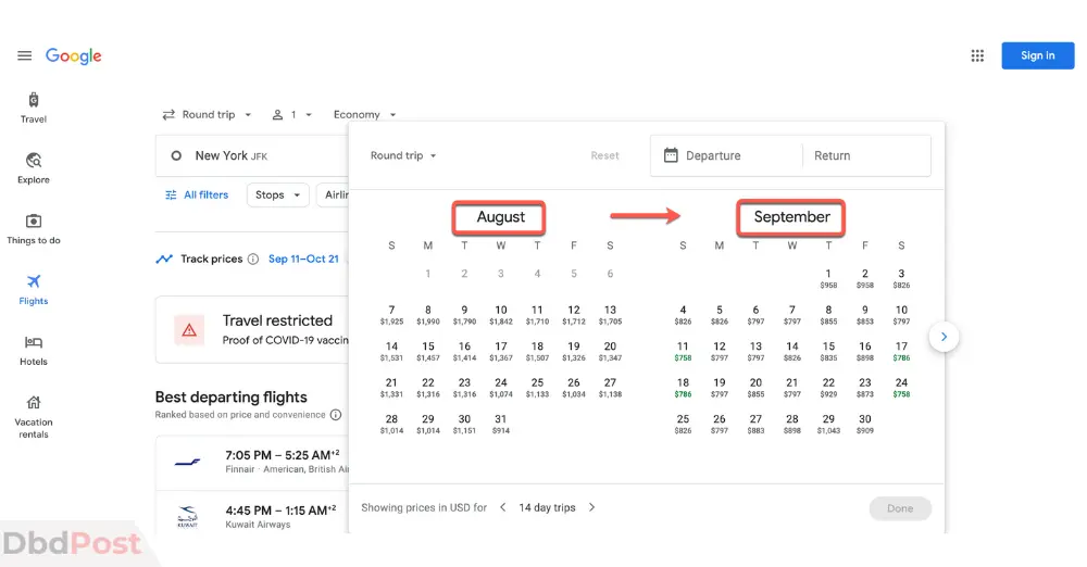 avoid flight peak season