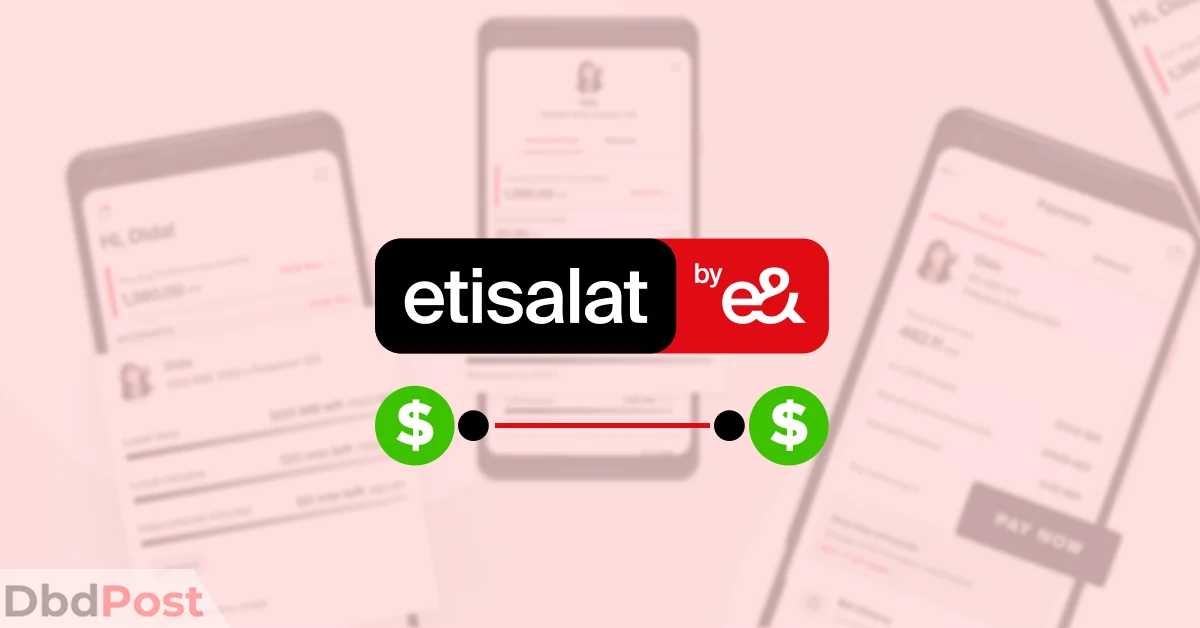feature image-how to check etisalat balance-etisalat logo with balance transfer illustration