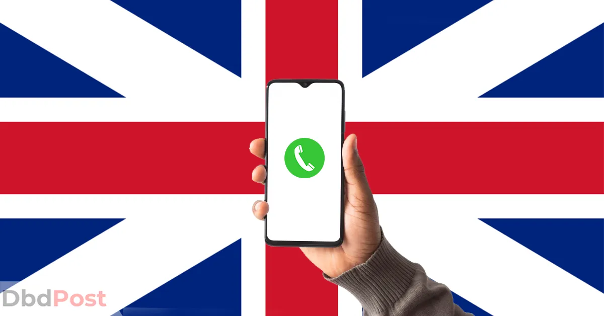 feature image-cheap international calls from UK-person holding phone with call icon with britian flag bg