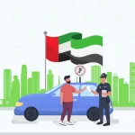 feature image-sharjah traffic fines-police stopping a person with uae flag at bg