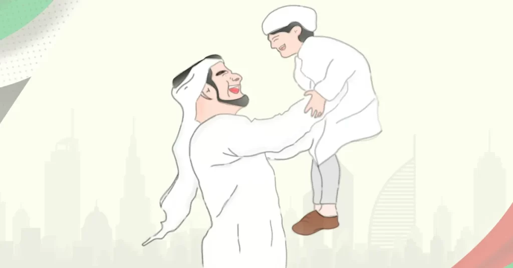 feature image-fathers day in uae-father carrying child