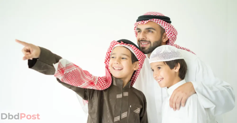inarticle image-fathers day in uae-Emirati father posing with his family