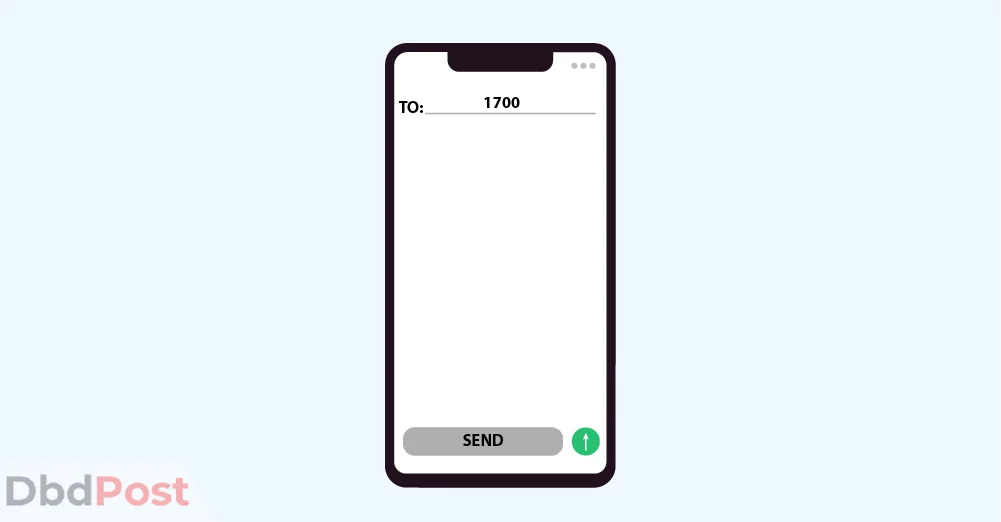 inarticle image-how to transfer du balance--03 Phone typing a message - “SEND” to 1700