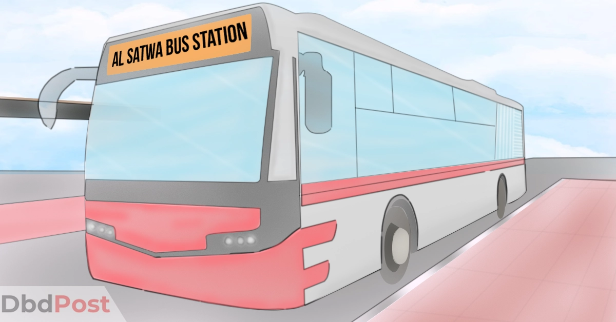 feature image-Al Satwa Bus Station-bus with al satwa at mirror written illustration