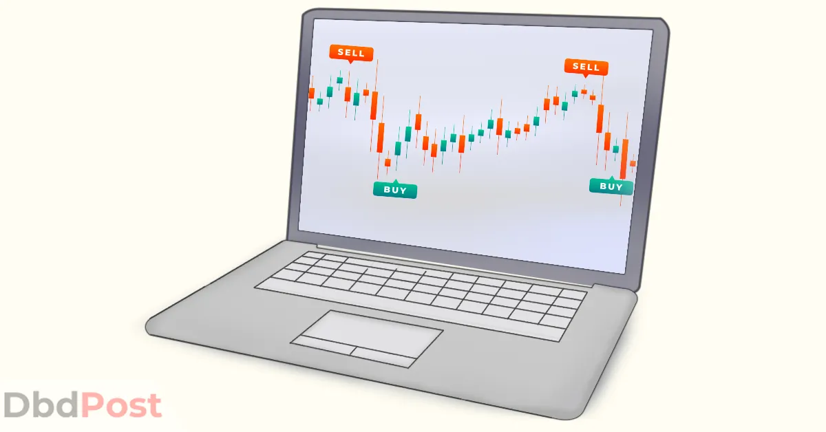 feature image-best forex brokers in uae-Laptop with forex trading illustration