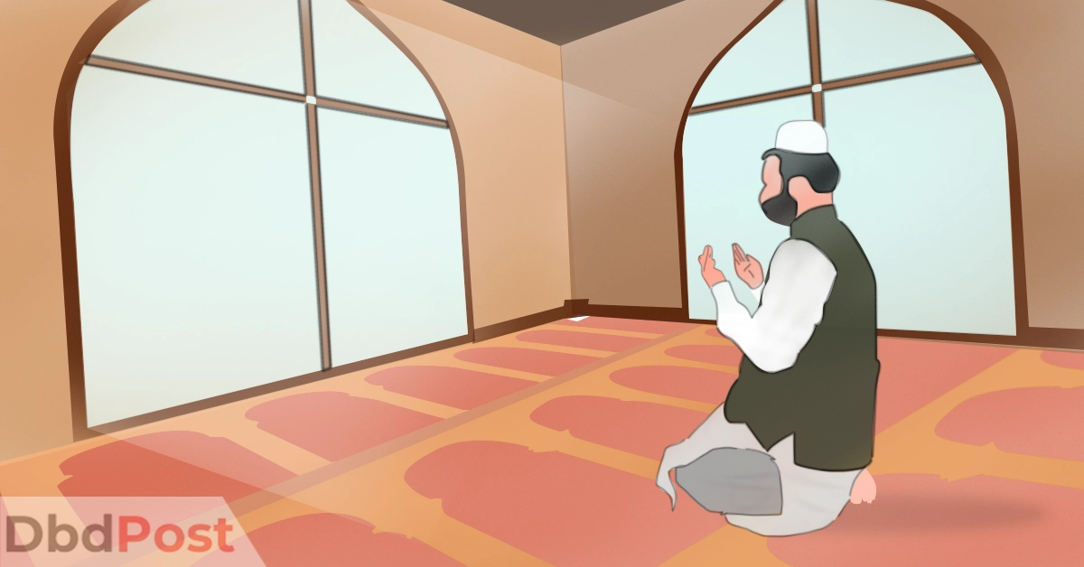 feature image-eid al fitr in uae-person praying illustration
