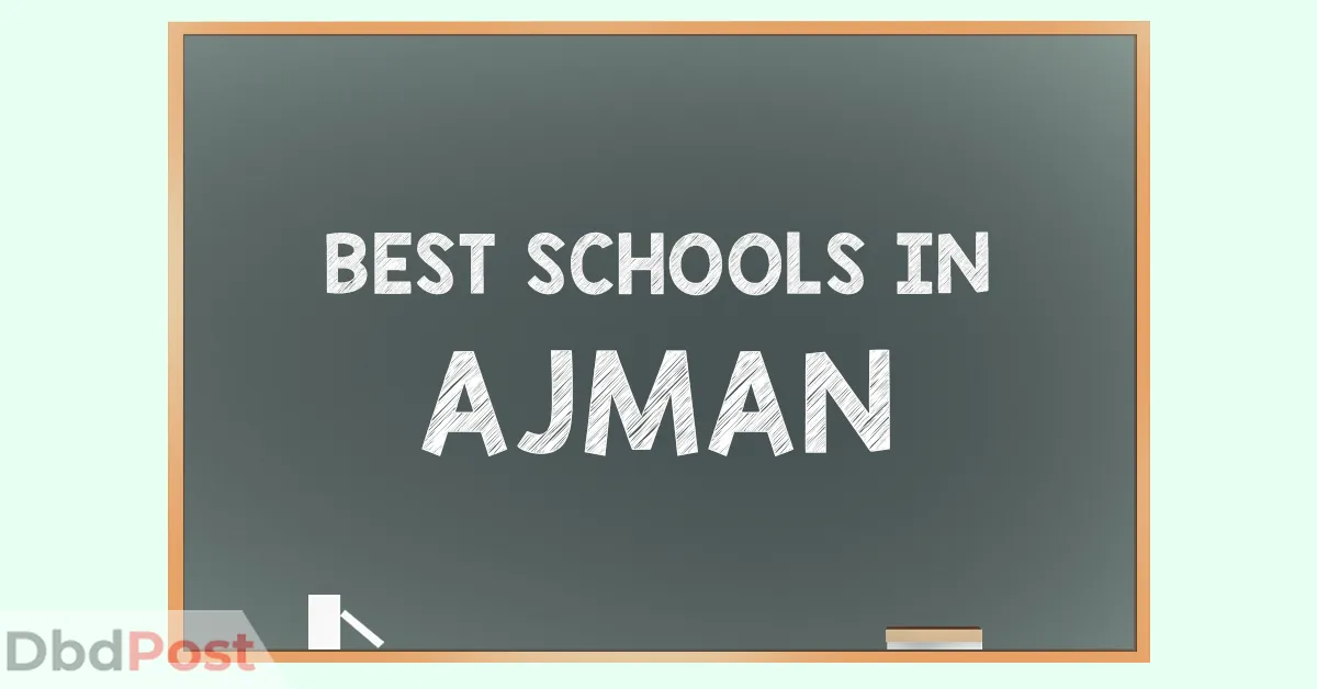 feature image-schools in ajman-blackboard with title written