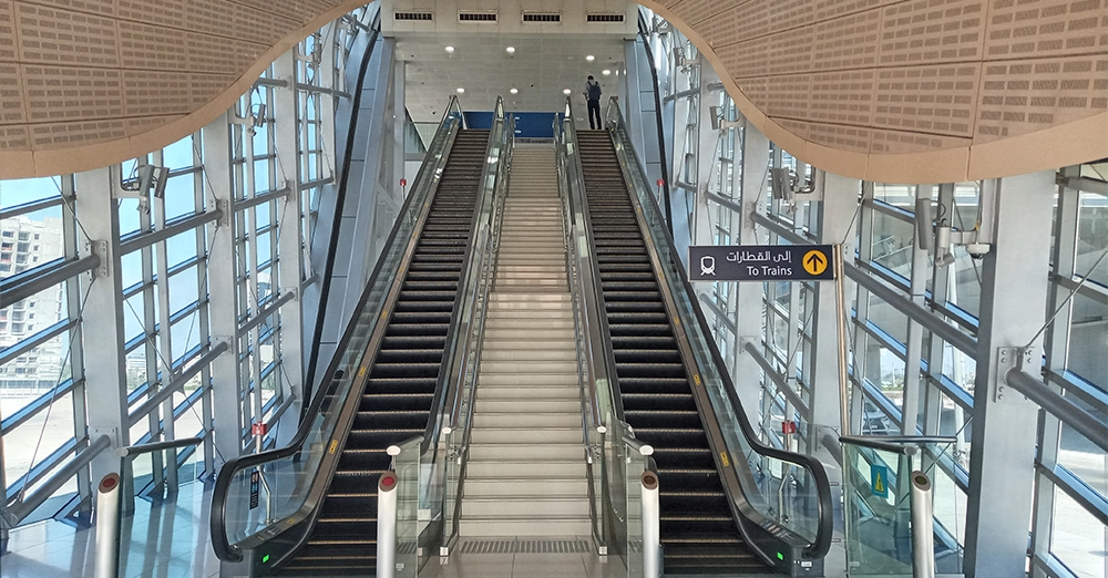 inarticle image-al jadaf metro station-escalator