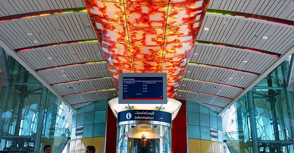 inarticle image-al khail metro station-information desk and display