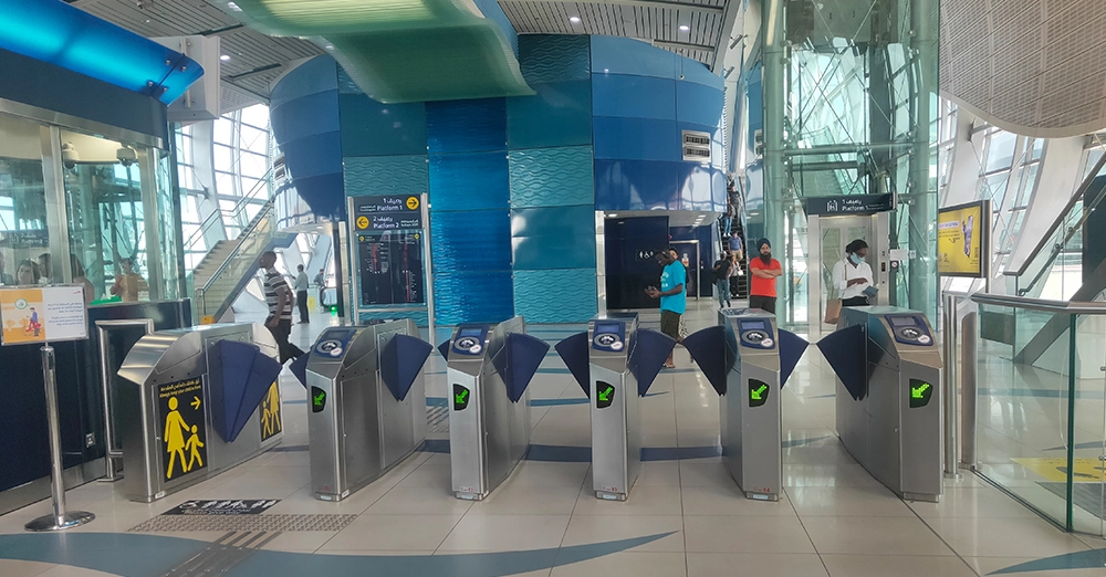inarticle image-al safa metro station-ticket barriers