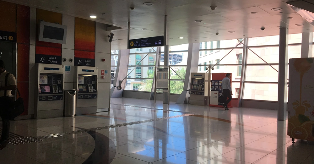 inarticle image-dubai healthcare city metro station-ticket machiness