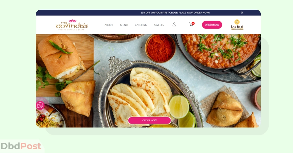 inarticle image-best south indian restaurants in dubai -MyGovinda’s Restaurant