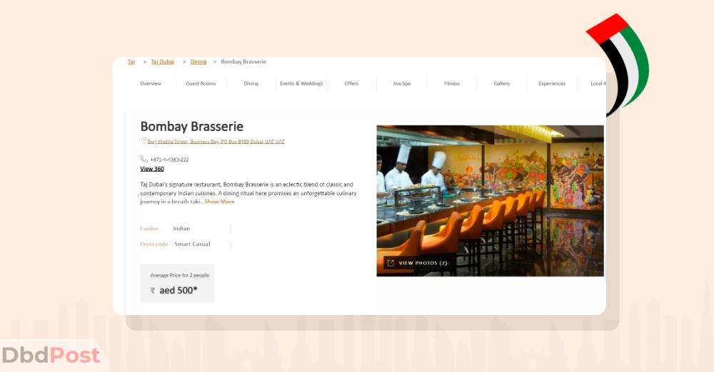 inarticle image-best fine dining restaurant in dubai-Bombay Brasserie