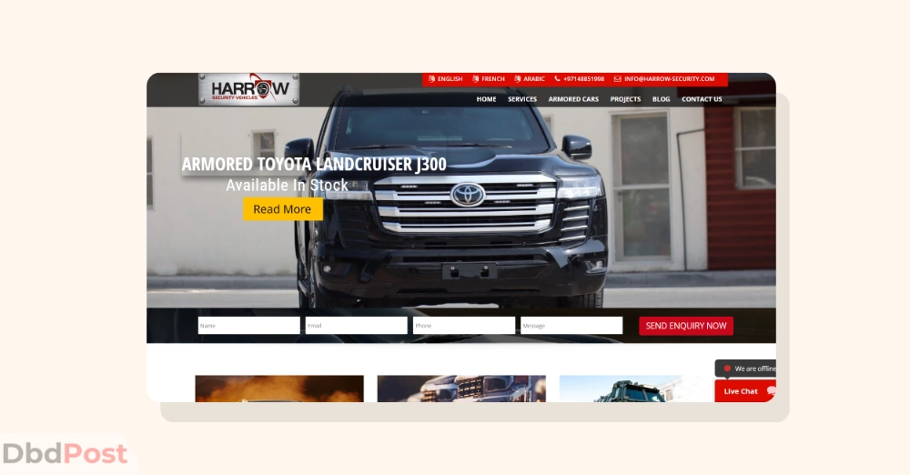 inarticle image-companies in dip - Harrow Security Vehicles - Armored car manufacturer