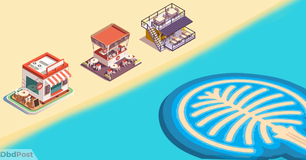 feature image-palm jumeirah restaurants-beach restaurant with palm jumeirah illustration