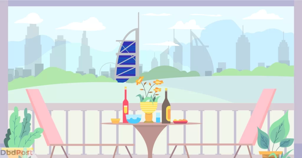 feature image-restaurants in burj al arab-restaurant illustration with burj al arab in bg-01
