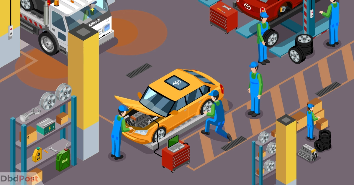 feature image-toyota tune up cost-toyota car fixing illustration-01
