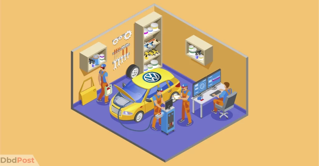 feature image-volkswagen tune up cost-mechanic fixing car illustration-01
