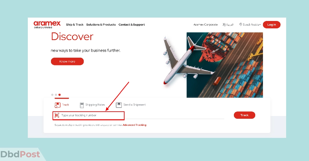 inarticle image-how to track aramex parcel-How to track Aramex parcel - Step 3 Enter the tracking number 