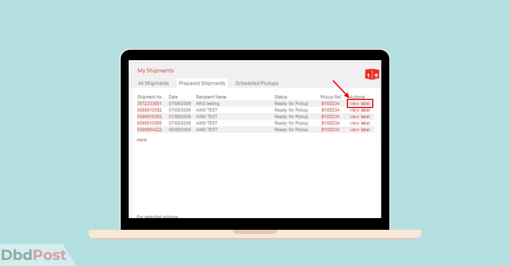 inarticle image-how to track aramex parcel-Step 4 View the Parcel's status 