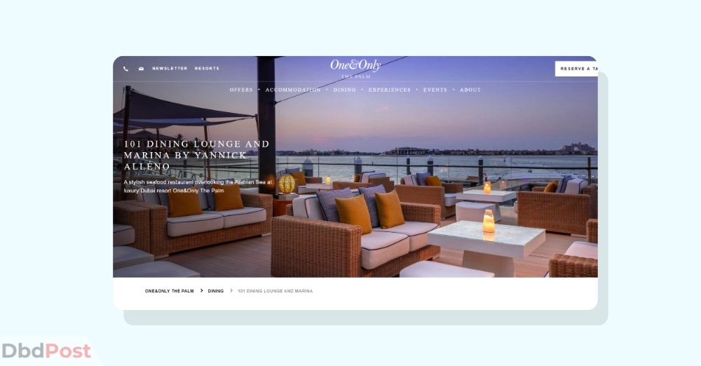 inarticle image-palm jumeirah restaurants- 101 Dining Lounge and Marina