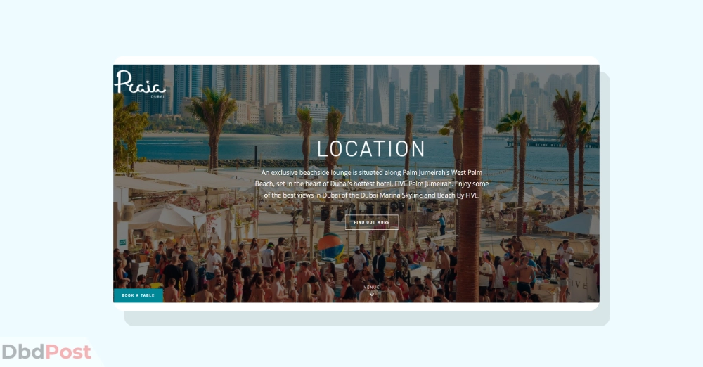 inarticle image-palm jumeirah restaurants- Praia Dubai Beach Restaurant & Lounge