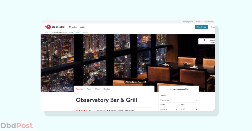 inarticle image-restaurants in burj al arab - Observatory Bar & Grill