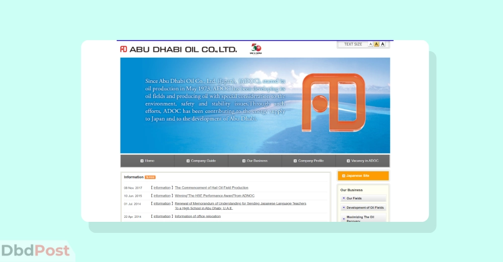 inarticle image-web design company in dubai - Abu Dhabi Oil Co Ltd