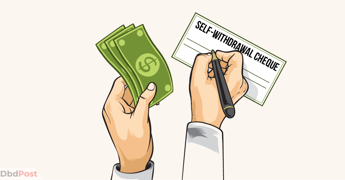 feature image-how to write a check for self-withdrawal-self withdrawal cheque illustration-01