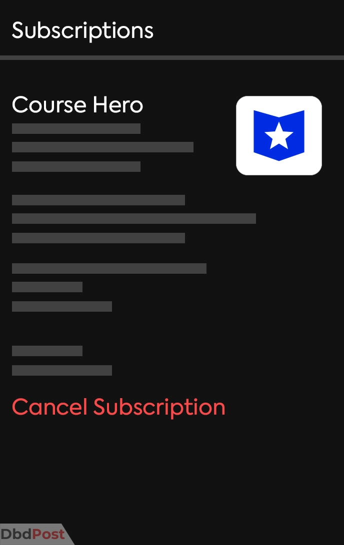 inarticle image-how to cancel course hero-Cancel via Google play store step 5
