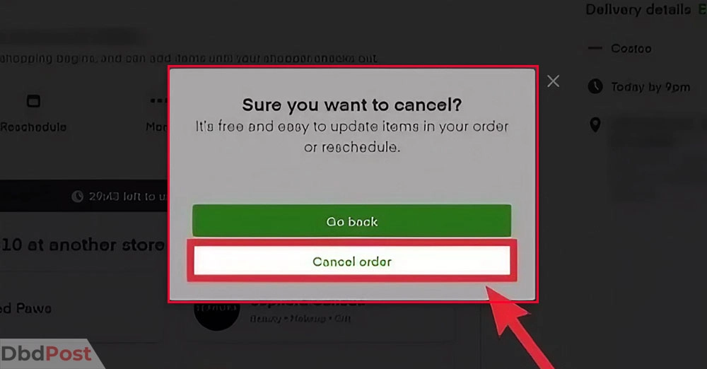 inarticle image-how to cancel instacart-Canceling Instacart order step 7