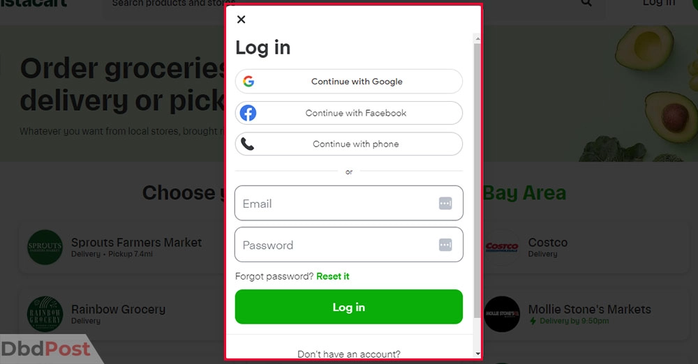 inarticle image-how to cancel instacart-Deleting Instacart account step 1