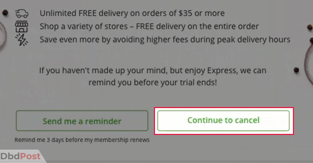 inarticle image-how to cancel instacart-Terminate Instacart subscription using the website step 5