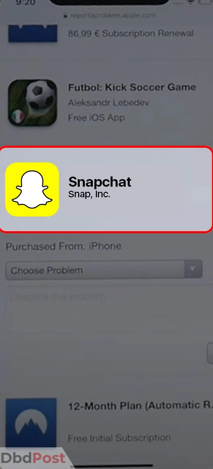 inarticle image-how to cancel snapchat plus-ios refund step 3