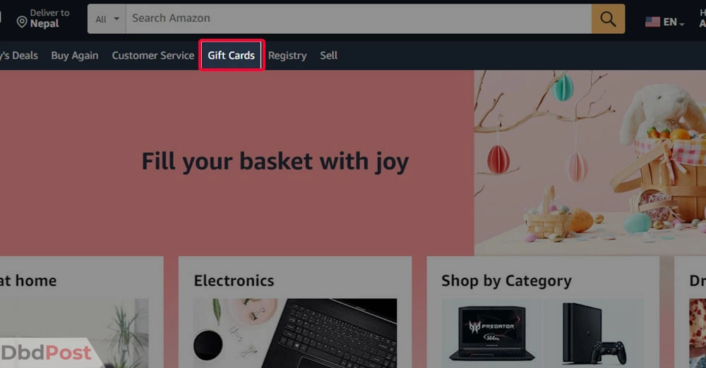 inarticle image-how to check amazon gift card balance-Website Method 2 Step 2
