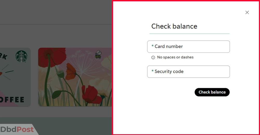 inarticle image-how to check starbucks gift card balance-Website Step 3