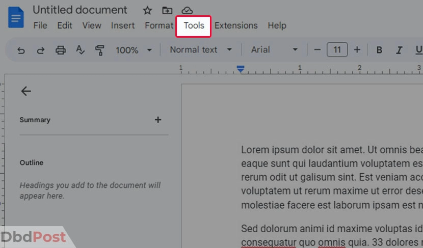 inarticle image-how to check word count on google docs-Checking character count step 3