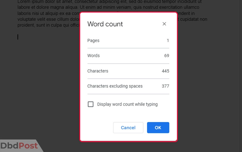 inarticle image-how to check word count on google docs-Checking word count for the entire document step 4