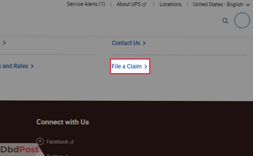 inarticle image-how to file a complaint with ups-File a claim through the webpage step 2