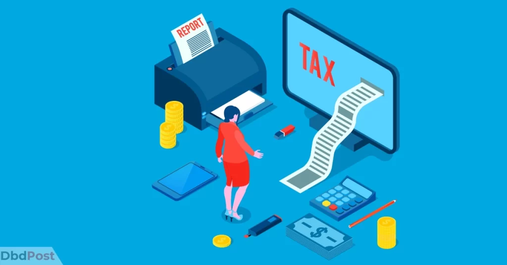 feature image-how can i get my tax transcript online immediately-getting transcript through laptop illustration-01